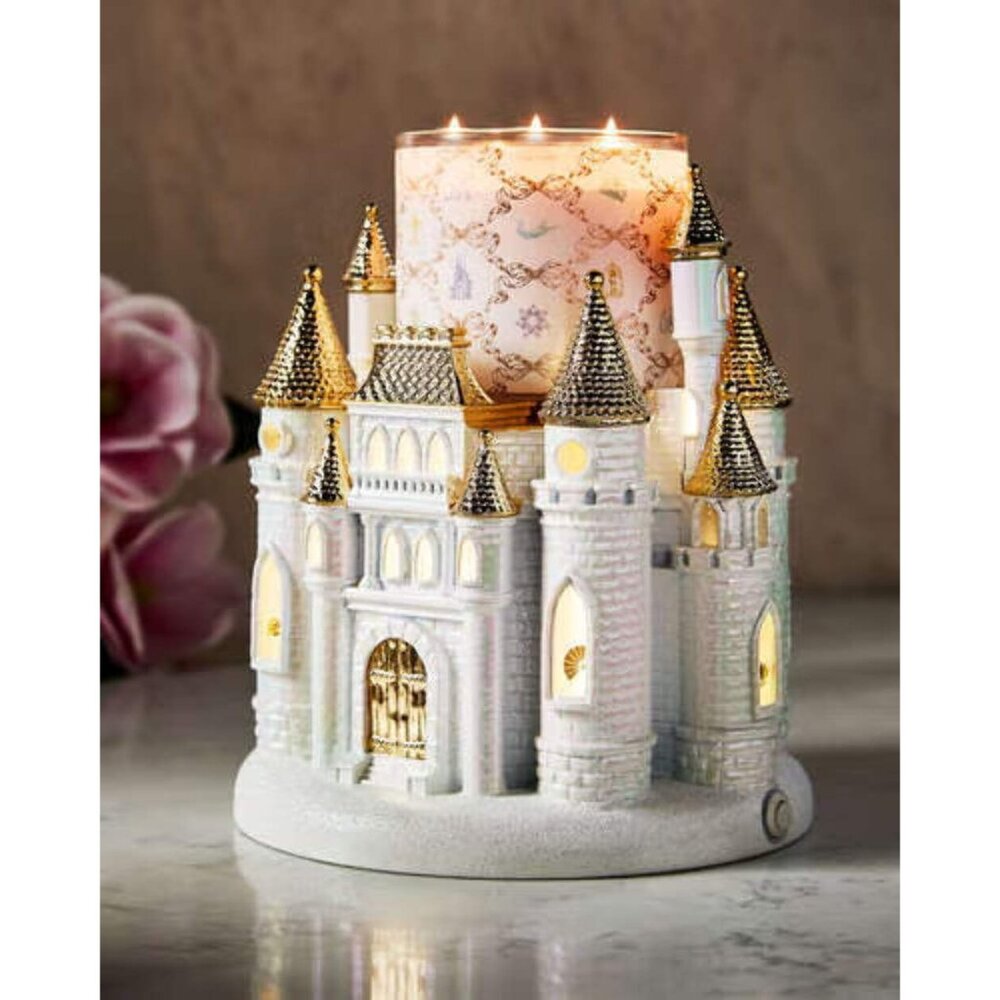 Disney Princess Light-up Castle Pedestal 3-Wick Candle Holder